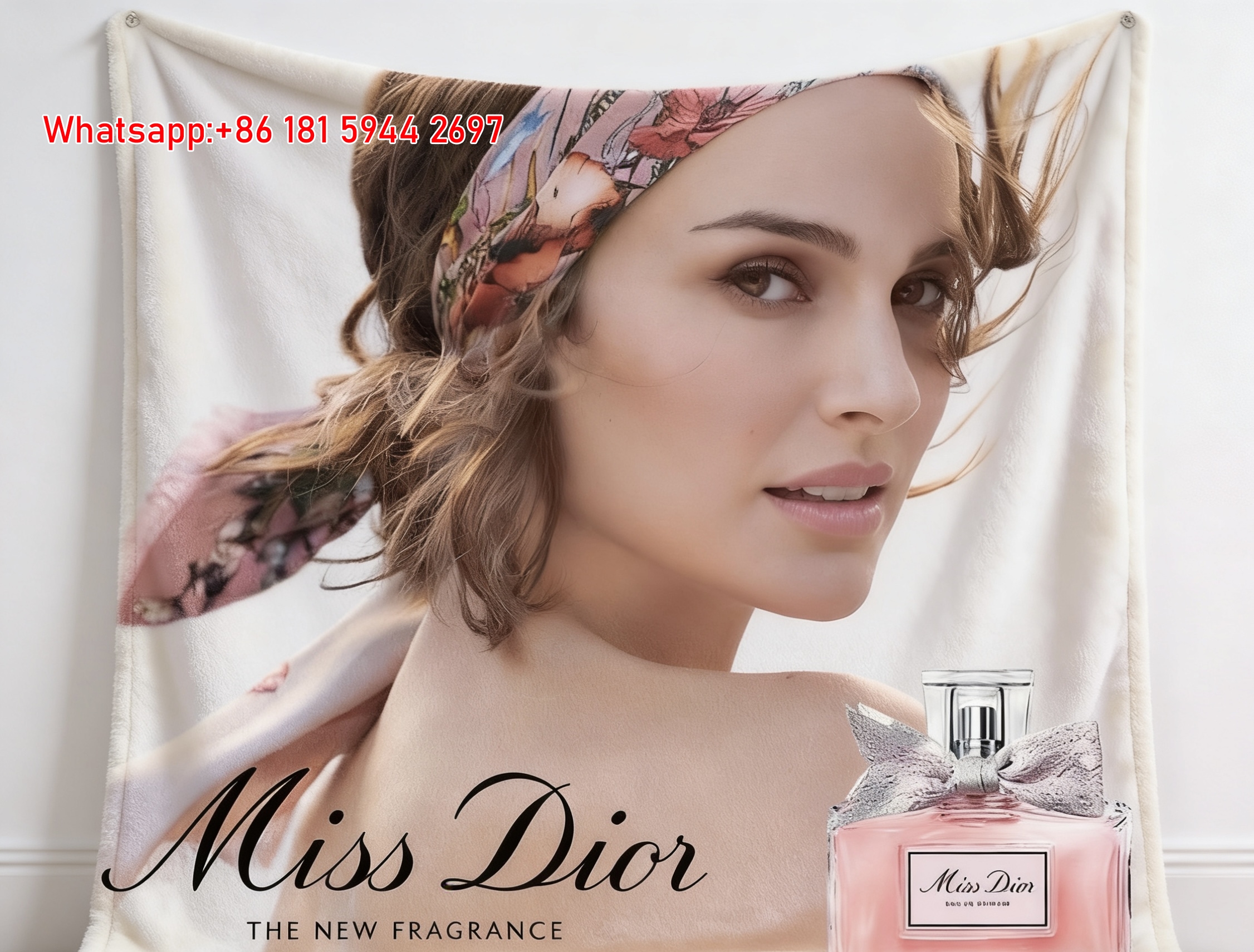Christian Dior Miss Dior Floral Fragrance Flannel Sofa Throw Blanket D471